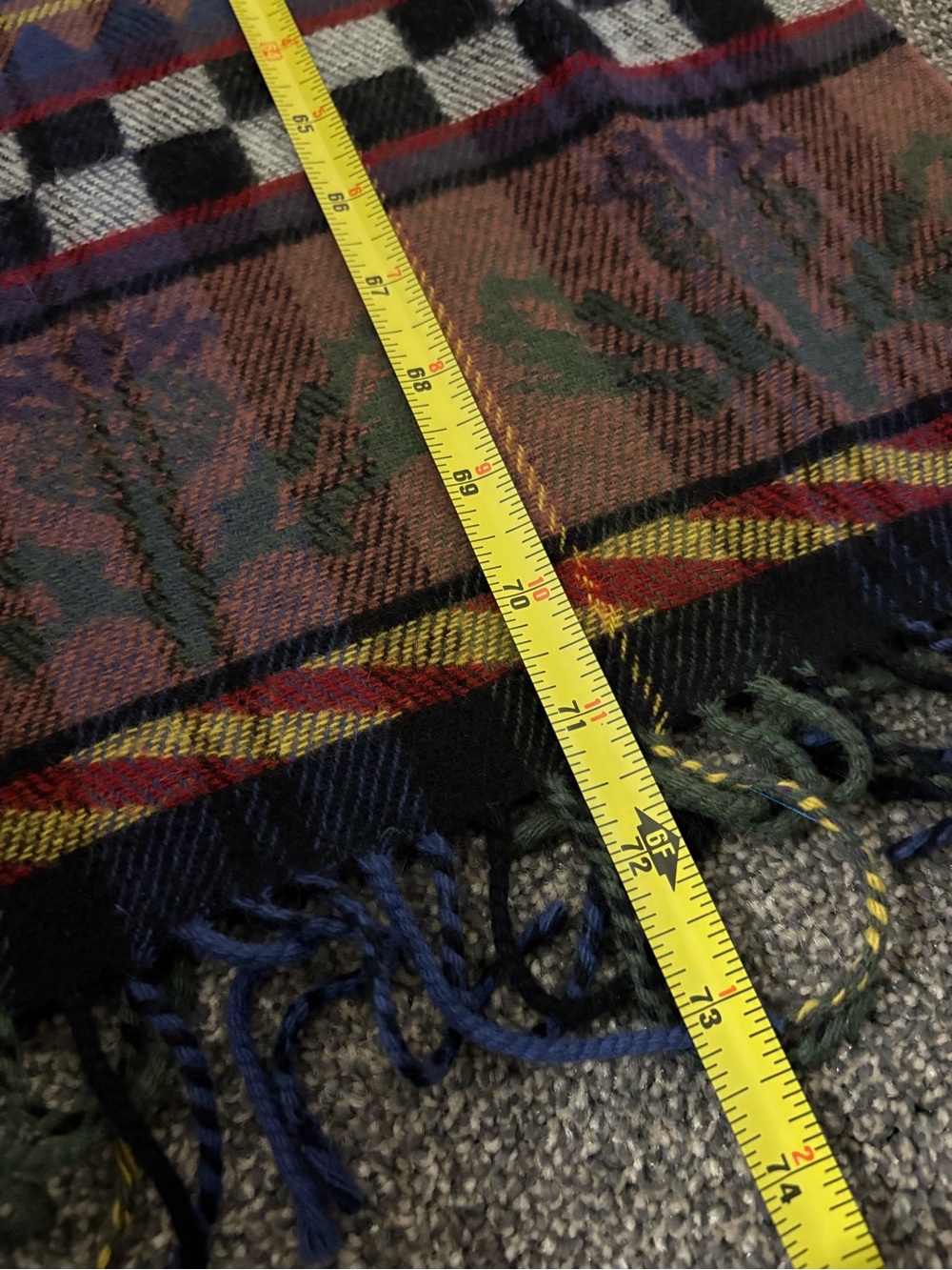 MacKenzie-Childs Blue & Green Tartan Crest Scarf Table Runner - Picture 5 of 6